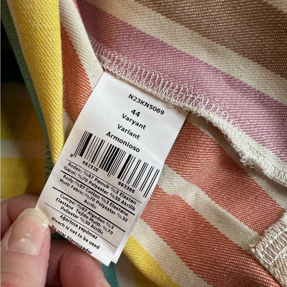 Nocturne 2XL Striped Shacket Shirt Jacket Colorful Stripes Front Button Down NWT - Picture 9 of 12